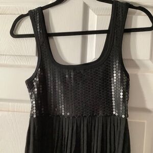 Black Mini Dress with Sequin top.